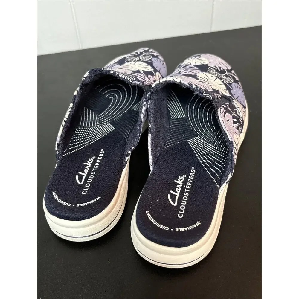 Clarks Cloudsteppers women's breeze shore Canvas Slip-on Mules shoes Lavender 7 - Picture 5 of 9